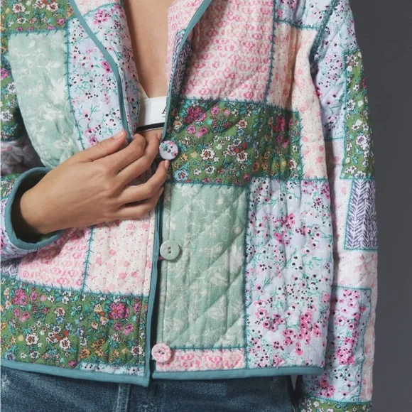 NWT Conditions Apply Printed Quilted Jacket - Picture 7 of 8